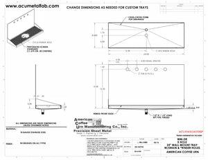 Wall Mount Drip Tray with Drain and Rinser Hole | 8" X 24" X 14" X 1" | S/S # 4 | 5 Faucet Holes