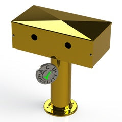 Draft Beer T- Tower | 3" Single Pedestal |12" Box 2 Hole Face Plate | Brass - ACU Precision Sheet Metal