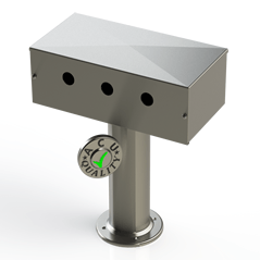 Draft Beer T- Tower | 3" Single Pedestal |12" Box 3 Hole Face Plate | S/S # 4 - ACU Precision Sheet Metal