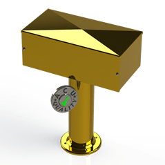 Draft Beer T- Tower | 3" Single Pedestal |12" Box | No Hole Face Plate | Brass - ACU Precision Sheet Metal