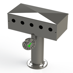 Draft Beer T- Tower | 3" Single Pedestal |16" Box | 5 Hole Face Plate | S/S # 8 - ACU Precision Sheet Metal