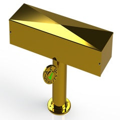 Draft Beer T-Tower | 3" Single Pedestal | 24" Box No Hole Face Plate | Brass - ACU Precision Sheet Metal