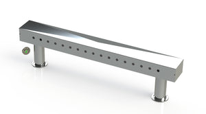 Draft Beer T-Tower | 4" Double Pedestal | 60" Box | 17 Faucet Holes | SS # 8 - ACU Precision Sheet Metal