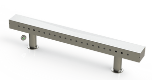 Draft Beer T-Tower | 4" Double Pedestal | 72" Box | 21 Faucet Holes | S/S #4 - ACU Precision Sheet Metal
