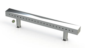 Draft Beer T-Tower | 4" Double Pedestal | 72" Box | 22 Faucet Holes | SS # 8 - ACU Precision Sheet Metal