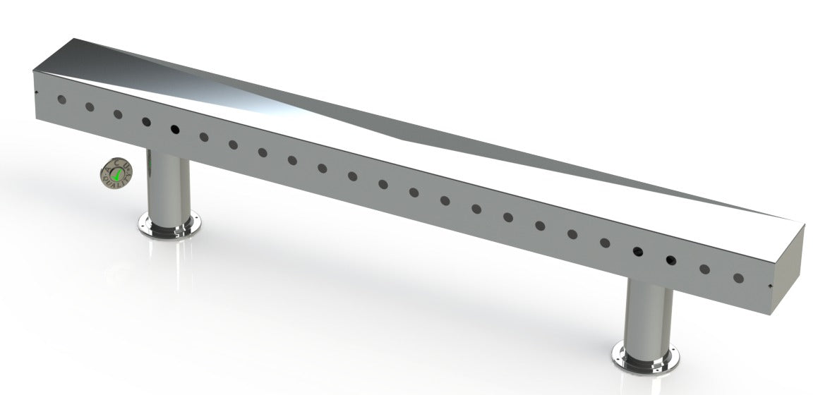 Draft Beer T-Tower | 4" Double Pedestal | 72" Box | 23 Faucet Holes | SS # 8 - ACU Precision Sheet Metal