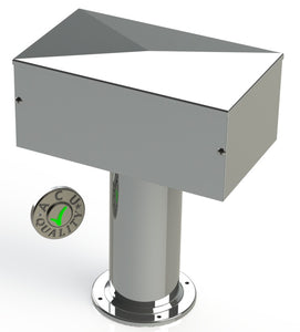 Draft Beer T-Tower | 4" Single Pedestal | 12" Box | No Hole Face Plate | S/S # 8 - ACU Precision Sheet Metal