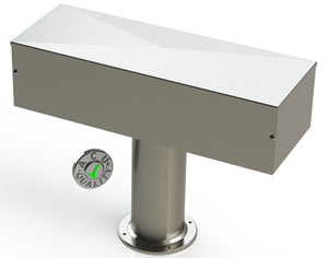 Draft Beer T-Tower | 4" Single Pedestal | 20" Box No Hole Face Plate | S/S # 4 - ACU Precision Sheet Metal