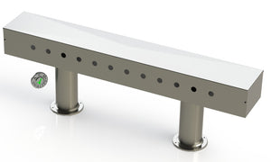 Draft Beer T-Tower |Double Pedestal| 45" Box| 12 Faucet Holes| SS #4 - ACU Precision Sheet Metal