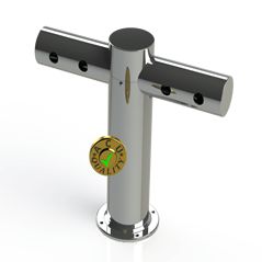 Metro Tee Draft Beer Tower | 4 Faucet Holes | Mirror Finish Stainless #8 - ACU Precision Sheet Metal