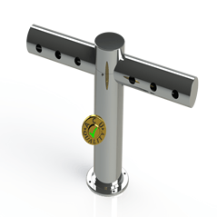 Metro Tee Draft Beer Tower | 6 Faucet Holes | Mirror Finish Stainless - ACU Precision Sheet Metal