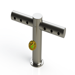 Metro Tee Draft Beer Tower | 6 Faucet Holes | Stainless Steel # 4 - ACU Precision Sheet Metal