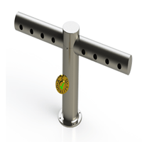 Thumbnail for Metro Tee Draft Beer Tower | 8 Faucet Holes | Stainless Steel # 4 - ACU Precision Sheet Metal