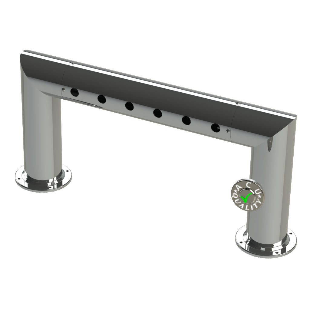 Modular Draft Beer Pass Thru Tower | 6 Faucet Holes | 29" Long | S/S # 8