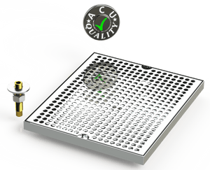 10" X 12" Surface Mount Drip Tray with Drain - ACU Precision Sheet Metal