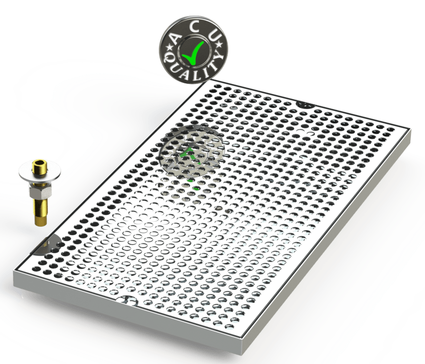 10" X 18" Surface Mount Drip Tray with Drain - ACU Precision Sheet Metal