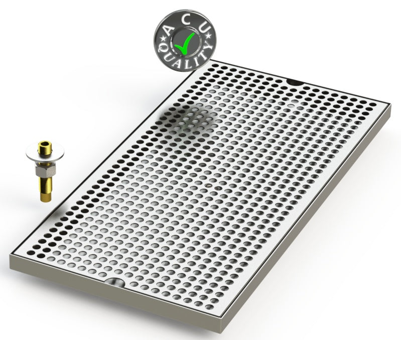 10" X 20" Surface Mount Drip Tray with Drain - ACU Precision Sheet Metal