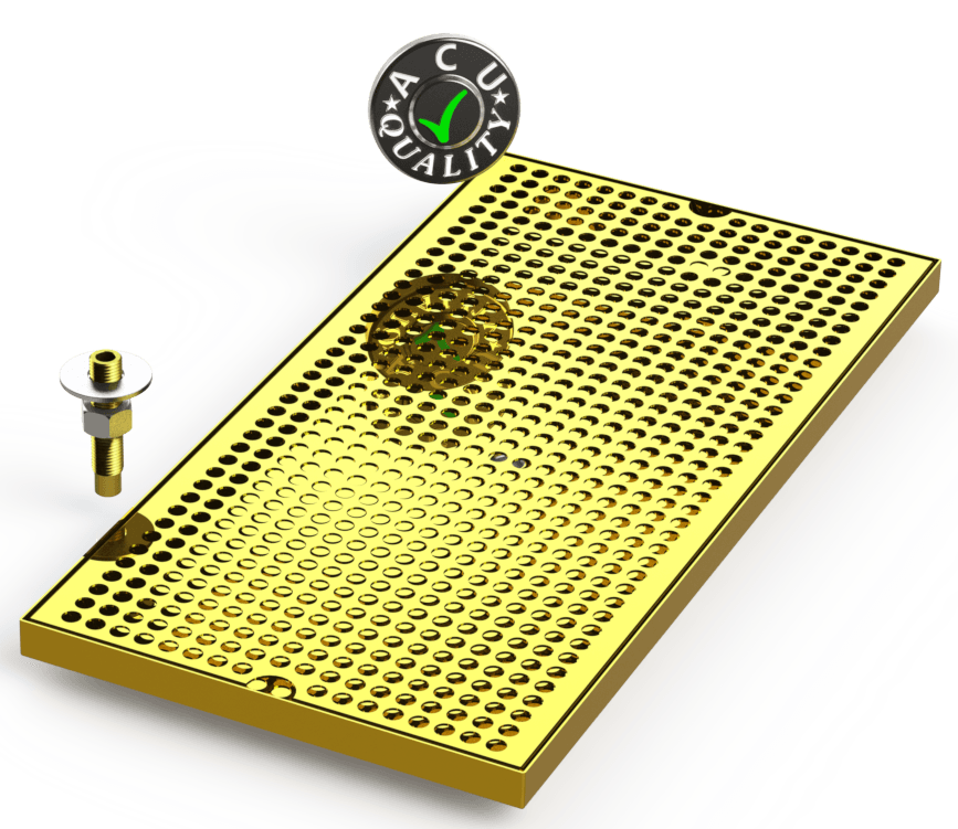 10" X 20" Surface Mount Drip Tray with Drain - ACU Precision Sheet Metal