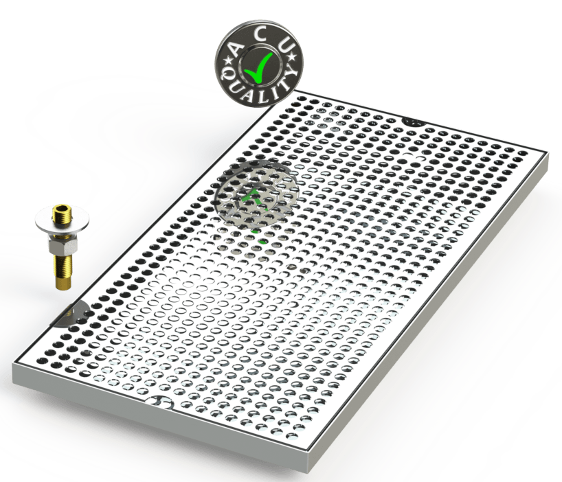 10" X 20" Surface Mount Drip Tray with Drain - ACU Precision Sheet Metal