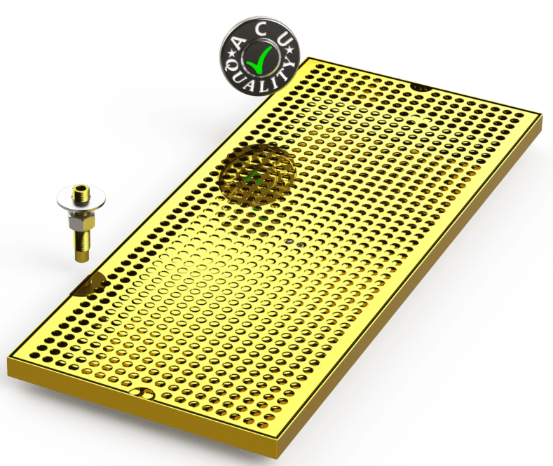 10" X 24" Surface Mount Drip Tray with Drain - ACU Precision Sheet Metal