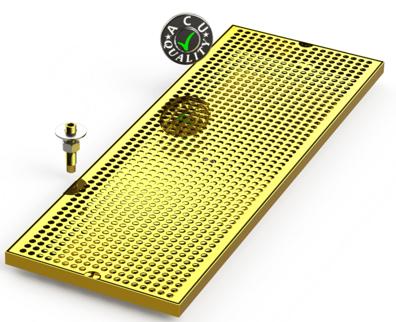 10" X 28" Surface Mount Drip Tray with Drain - ACU Precision Sheet Metal