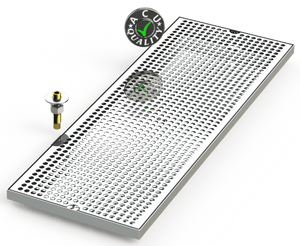 10" X 28" Surface Mount Drip Tray with Drain - ACU Precision Sheet Metal