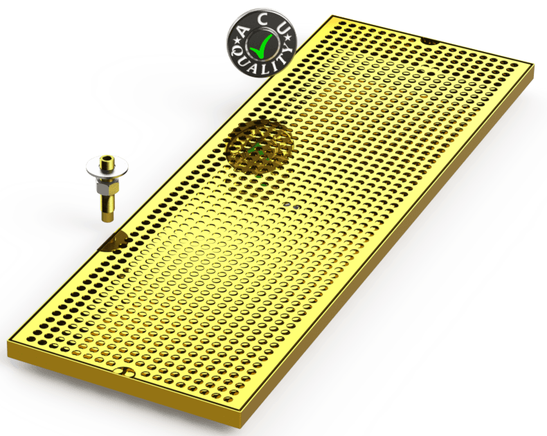 10" X 30" Surface Mount Drip Tray with Drain - ACU Precision Sheet Metal