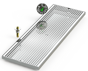 10" X 30" Surface Mount Drip Tray with Drain - ACU Precision Sheet Metal