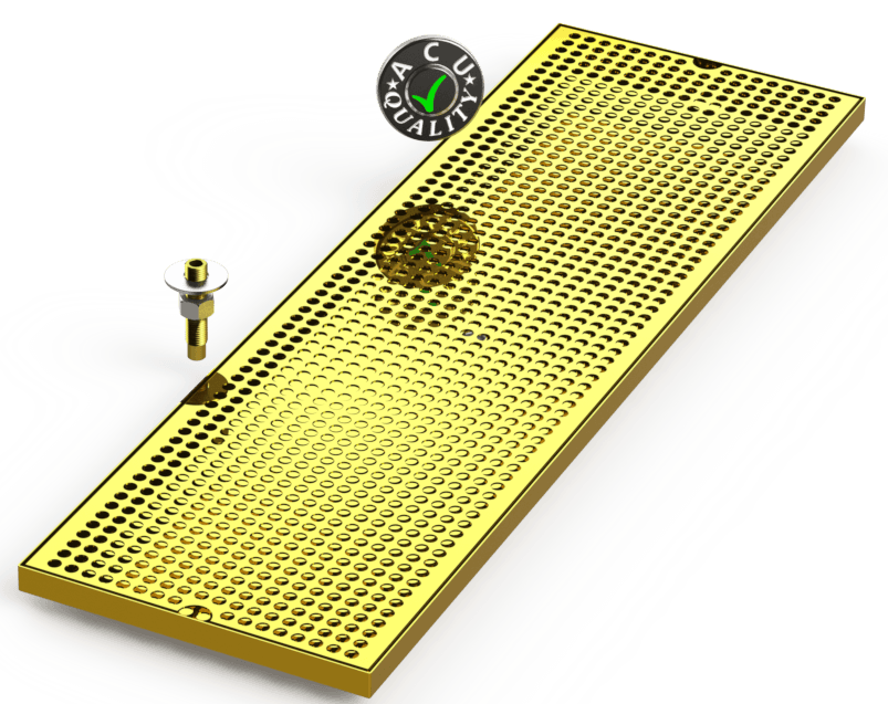 10" X 33" Surface Mount Drip Tray with Drain - ACU Precision Sheet Metal