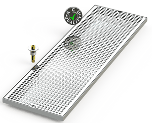 10" X 33" Surface Mount Drip Tray with Drain - ACU Precision Sheet Metal