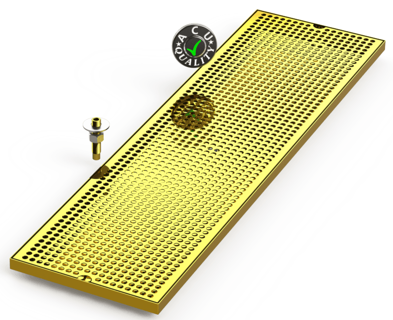 10" X 36" Surface Mount Drip Tray with Drain - ACU Precision Sheet Metal