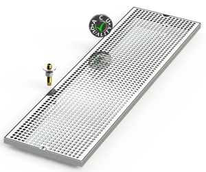 10" X 36" Surface Mount Drip Tray with Drain - ACU Precision Sheet Metal