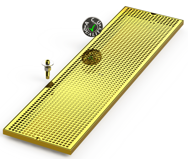 10" X 39" Surface Mount Drip Tray with Drain - ACU Precision Sheet Metal