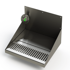 15" Stainless Steel Barrel Head Drip Tray with Drain - ACU Precision Sheet Metal