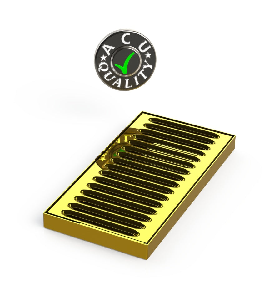 5" X 10" X 3/4" Surface Mount Drip Tray | No Drain | Brass - ACU Precision Sheet Metal