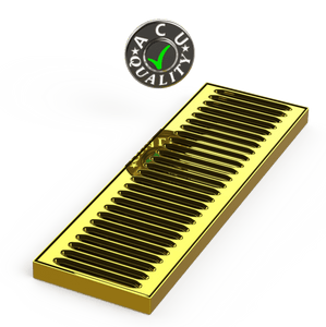 5" X 15" X 3/4" Surface Mount Drip Tray | No Drain | Brass - ACU Precision Sheet Metal