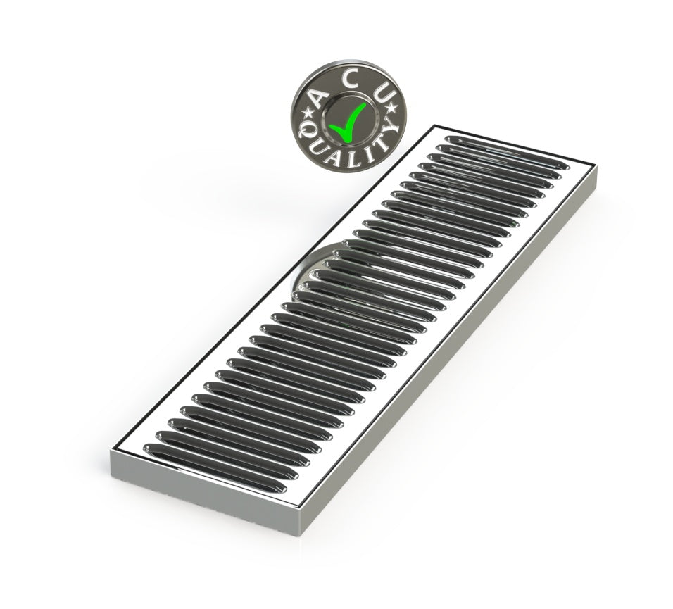 5" X 18" X 3/4" Surface Mount Drip Tray |No Drain | S/S # 8 - ACU Precision Sheet Metal