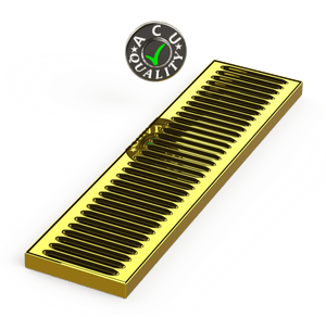 5" X 20" X 3/4" Surface Mount Drip Tray | No Drain | Brass - ACU Precision Sheet Metal