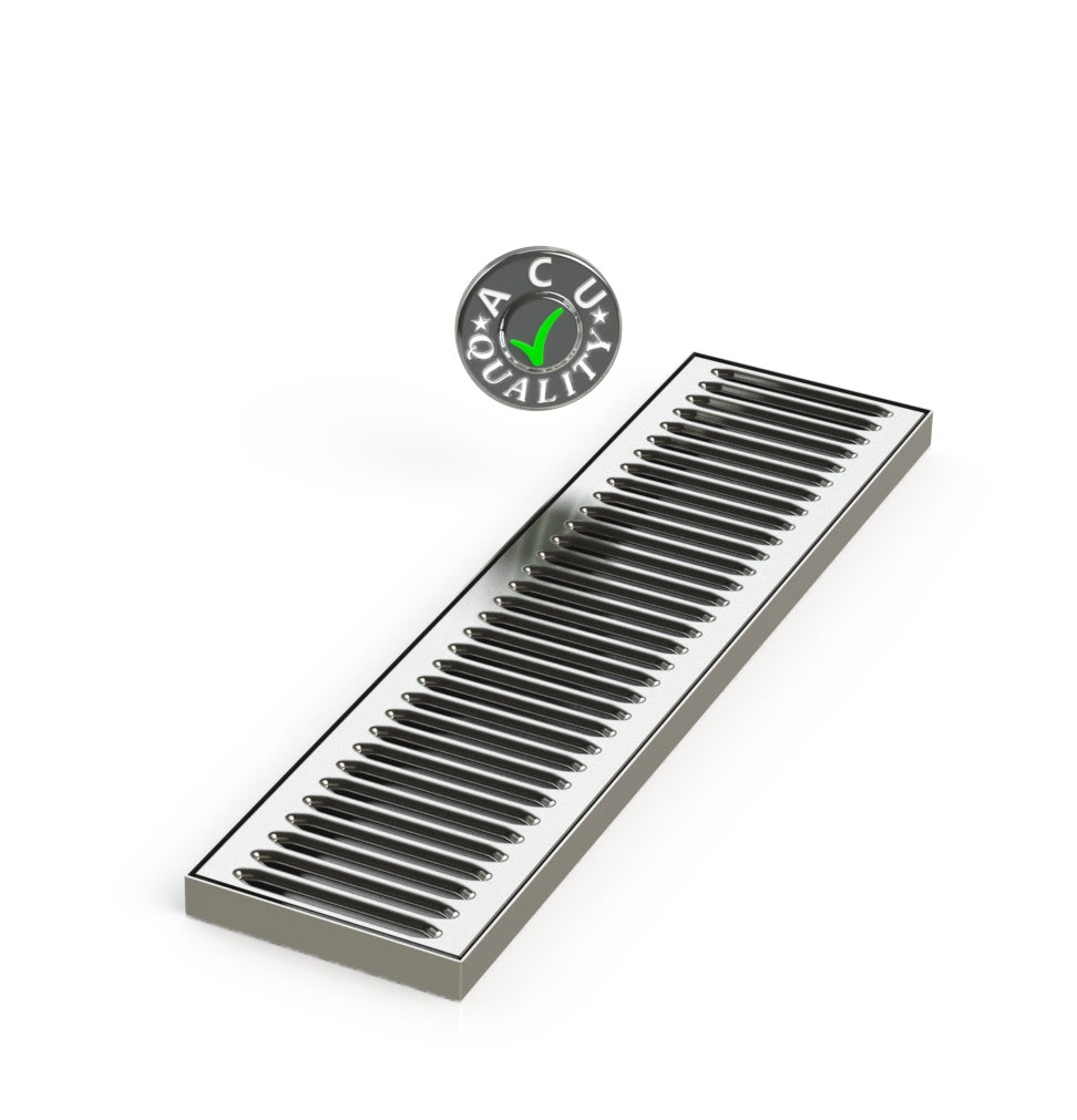 5" X 20" X 3/4 Surface Mount Drip Tray | No Drain | S/S # 4 - ACU Precision Sheet Metal