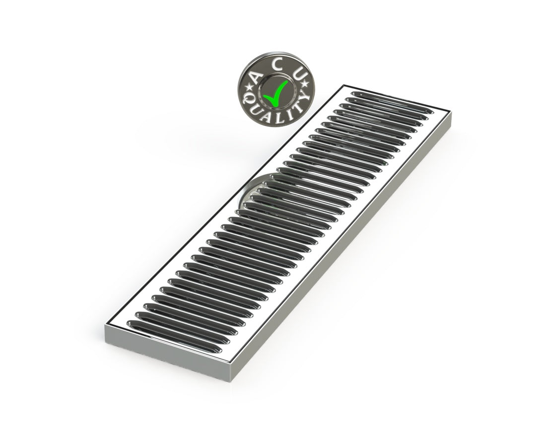 5" X 20" X 3/4" Surface Mount Drip Tray |No Drain | S/S # 8 - ACU Precision Sheet Metal