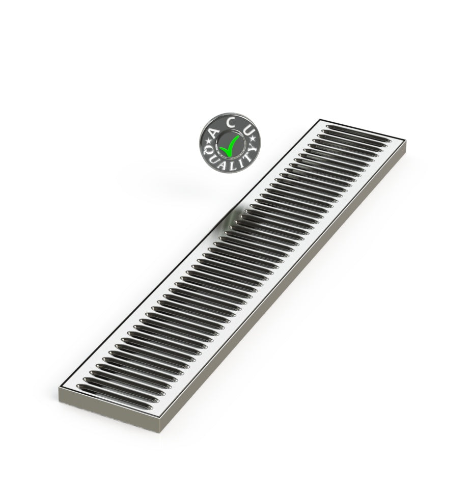 5" X 28" X 3/4 Surface Mount Drip Tray | No Drain | S/S # 4 - ACU Precision Sheet Metal