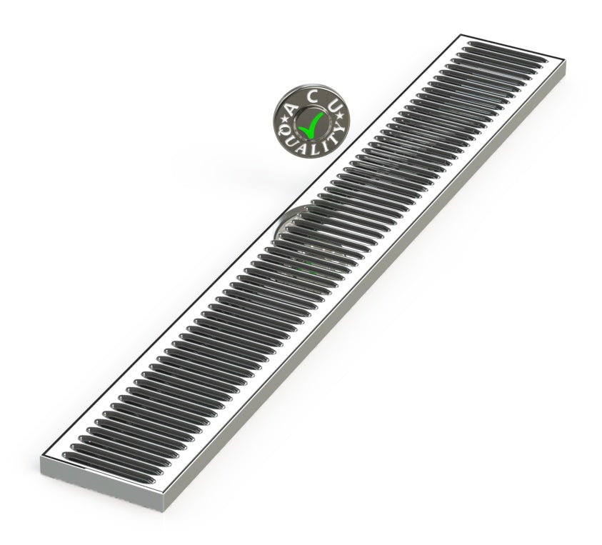5" X 36" X 3/4" Surface Mount Drip Tray |No Drain | S/S # 8 - ACU Precision Sheet Metal