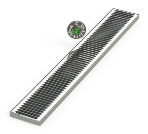 5" X 36" X 3/4" Surface Mount Drip Tray |No Drain | S/S # 8 - ACU Precision Sheet Metal