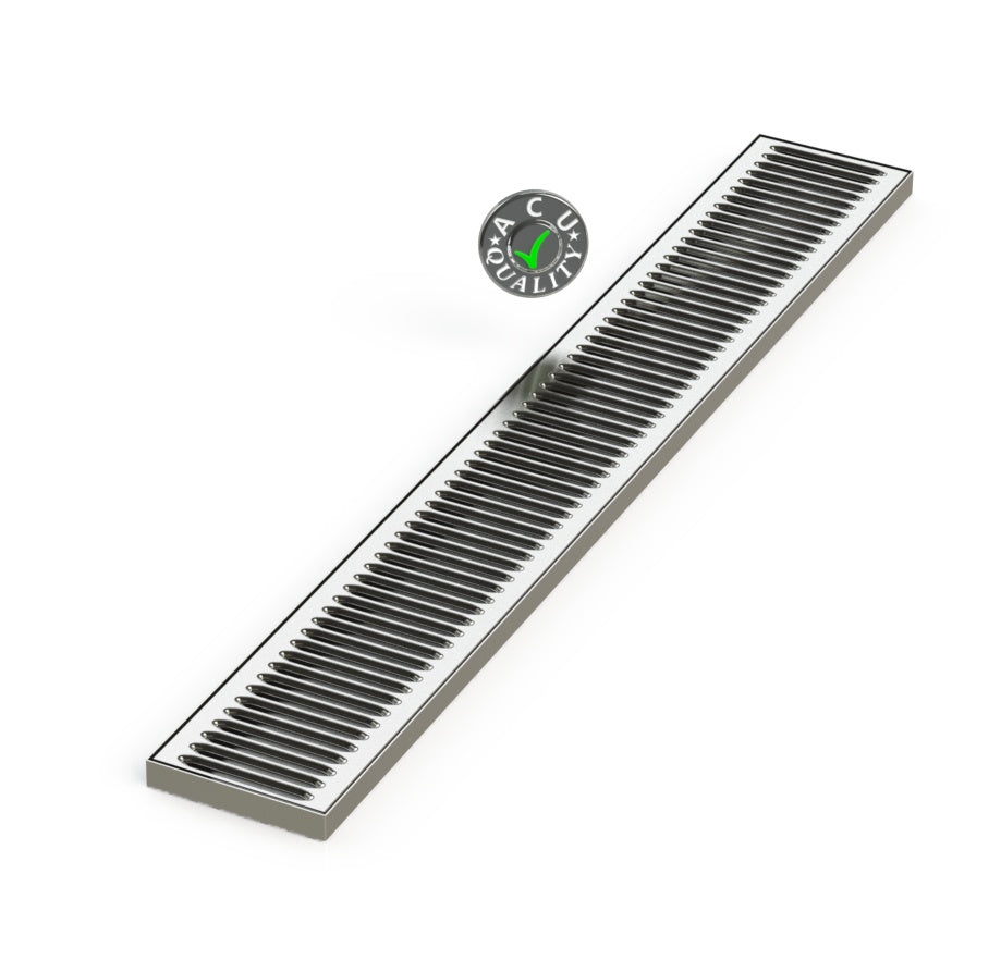 5" X 37" X 3/4 Surface Mount Drip Tray | No Drain | S/S # 4 - ACU Precision Sheet Metal