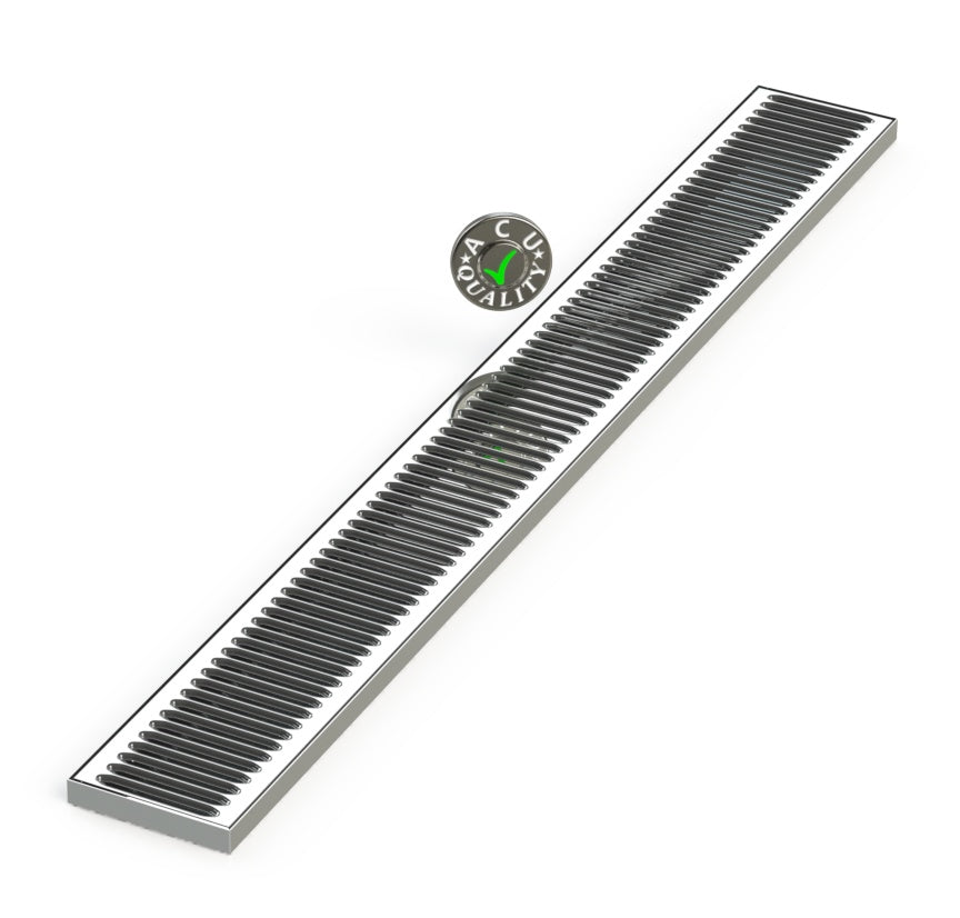 5" X 45" X 3/4" Surface Mount Drip Tray |No Drain | S/S # 8 - ACU Precision Sheet Metal