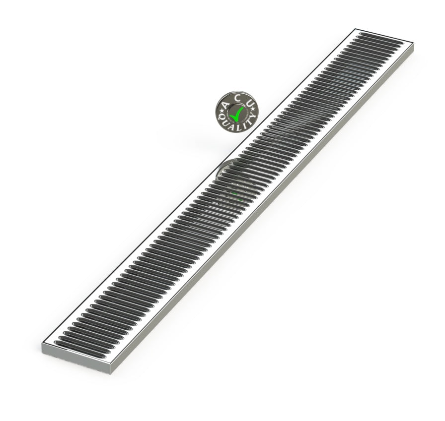 5" X 48" X 3/4" Surface Mount Drip Tray |No Drain | S/S # 8 - ACU Precision Sheet Metal
