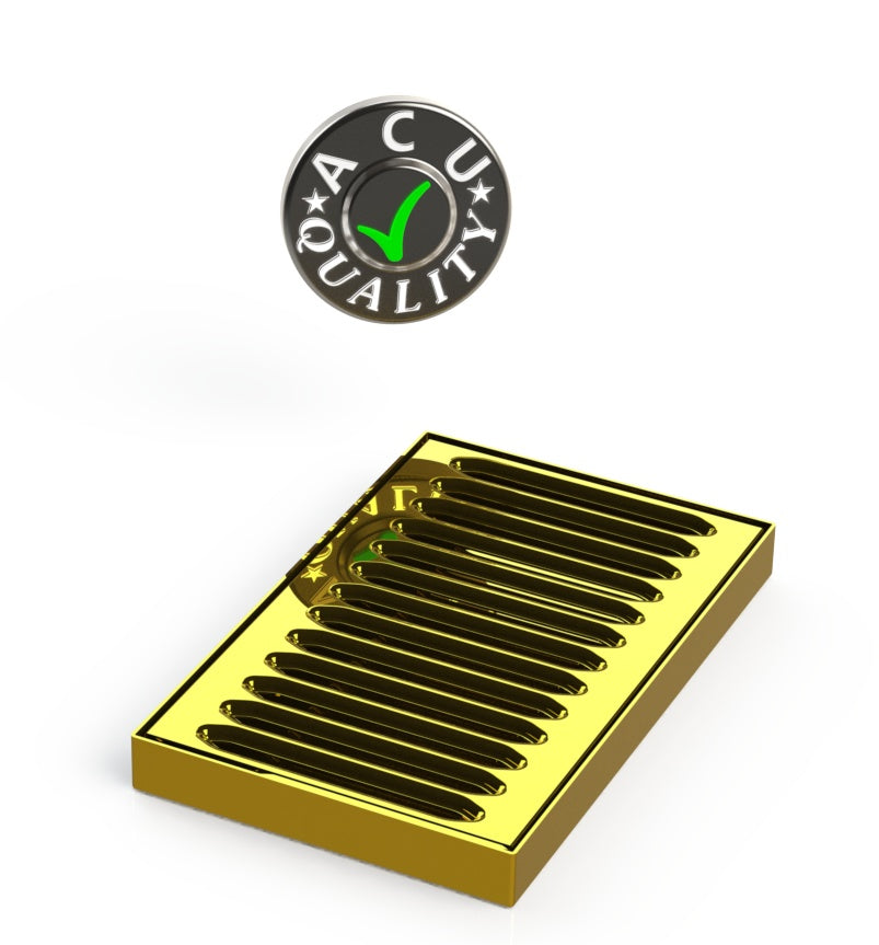 5" X 5" X 3/4" Surface Mount Drip Tray | No Drain | Brass - ACU Precision Sheet Metal