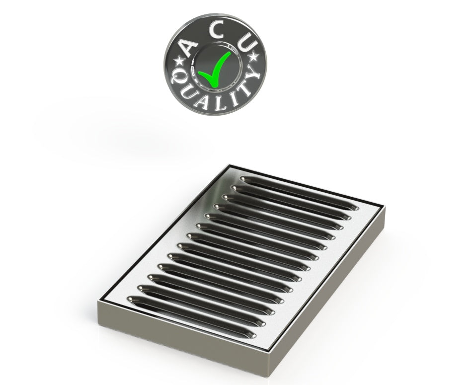 5" X 8" X 3/4" Surface Mount Drip Tray | Stainless Steel | ACU Precision Sheet Metal