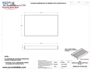 5" X 8" X 3/4" Surface Mount Drip Tray | No Drain | Brass - ACU Precision Sheet Metal