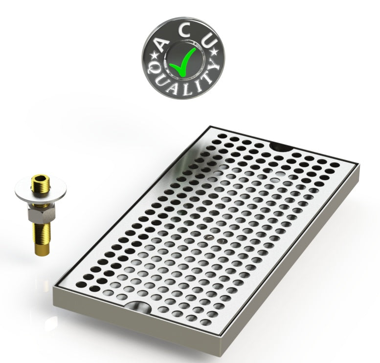 6" X 12" Surface Mount Drip Tray with Drain - ACU Precision Sheet Metal